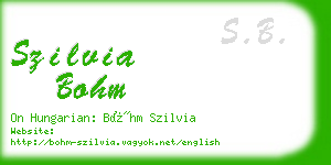 szilvia bohm business card